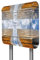 banjado® Briefkasten mit Standfuß personalisiert Motiv Wolkenkratzer 2 - Stand Briefkasten Edelstahl mit Zeitungsfach - Postbox/Postkasten A4 Einwurf inkl. Montagematerial & 2 Schlüssel