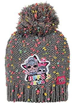 L.O.L. Surprise! Kinder Mädchen Winter-Mütze Bommelmütze (Grau, 52)