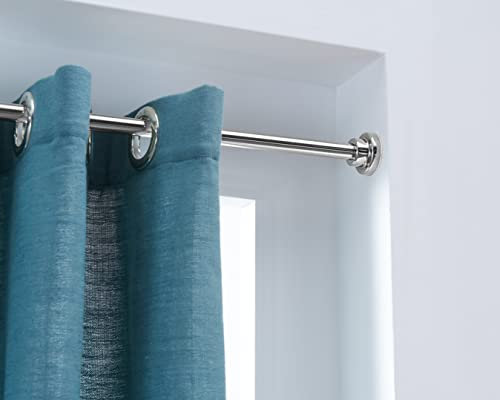 ACAZA Tringle Rideau Extensible sans Percage de 125 à 220cm - Barre à Rideau Autotractée pour Fenetre - Acier inoxydable - Couleur Argent