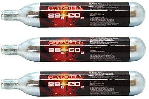 3 x Fritz-Cell 88g CO2 Kapseln Katuschen für Softair Paintball Gotcha CO2 Gewehr