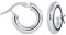 Miore Ohrringe Damen klassische runde glänzende Creolen aus Weißgold 14 Karat / 585 Gold, Ohrschmuck