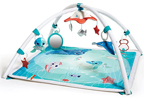 Tiny Love Krabbeldecke Treasure the Ocean, 2-in-1 Musikmobile Gymini, weiche Baby-Spieldecke mit Spielbogen, Musik Mobile und viel Spielzeug, nutzbar ab der Geburt