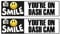 2X Epic Modz Smile You're On Camera Dash Cam Recording Vinyl Warning Decal Stickers Car, Bus, Van, Bike, Truck, 4x4, Scooter, Minibus, Taxi