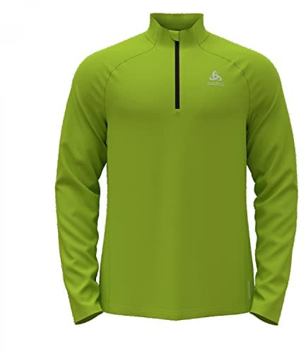 Odlo Herren Laufoberteil mit Reißverschluss ESSENTIAL CERAMIWARM, lime green, XL
