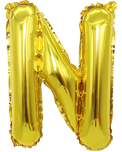 D2D | Party Balloon Buchstabe N in Gold - Größe 40 cm - Folienballon - Buchstabenballon - Geburtstagsdeko
