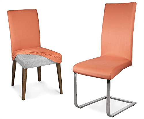 BEAUTEX Mikrofaser Stuhlhusse, elastische Stretch Husse Bi-Elastic Schwingstuhlhusse, Farbe wählbar (Terracotta)