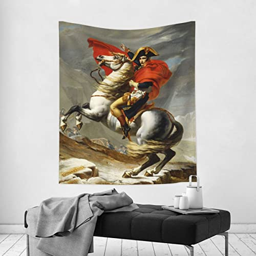 INVIN ART Wandteppich, Wandbehang, Kunst, Heimdekoration, Napoleon überquert die Alpen von Jacques Louis David Kunstdruck, Gemälde für Wohnzimmer, Schlafzimmer, Badezimmer, Wohnheim