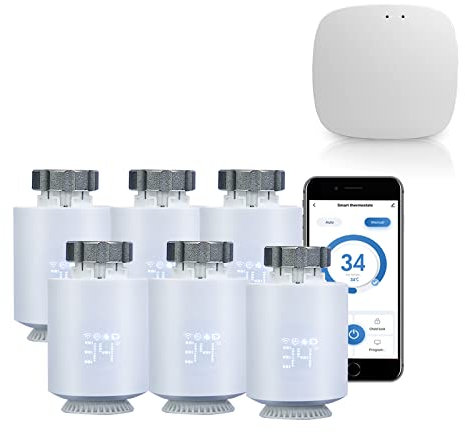 Qiumi Smart Zigbee Thermostat Radiator Valve,eTRV,Mobile Contrl By Smart Life App,Work with alexa googlehome