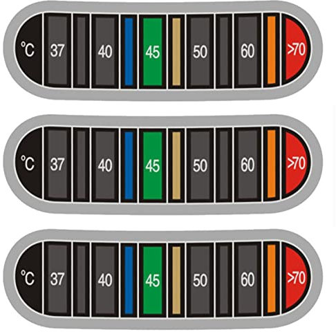 Thermometer Aufkleber Kaffee, Thermometer Streifen Kaffee zum Aufkleben, 0?-70?, Thermometer Temperatur Farbwechsel Farbe, Thermometer Aufkleber für Aquarium, Kaffeetasse, Milchkännchen, Küche Hause