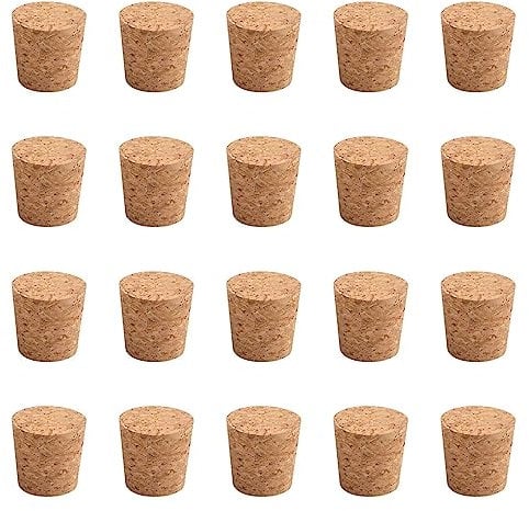 INCREWAY Lot de 20 bouchons coniques en bois pour bouteilles de vin, bocaux en verre, 25 x 30 x 30 mm