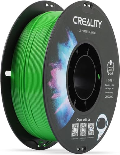 Creality TPU 3D-Druck Filament 1.75mm, hohe Elastizität, weiches Klebematerial, elastisch, 1kg Grün