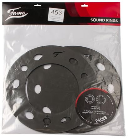 Fame FRF-G 14, F-Ring Fat Set, Grau, Premium Schaumstoff Drumfell, Zubehör für Snare Drum, Optimale Klangkontrolle, Dämpfung, DRU0041453-000