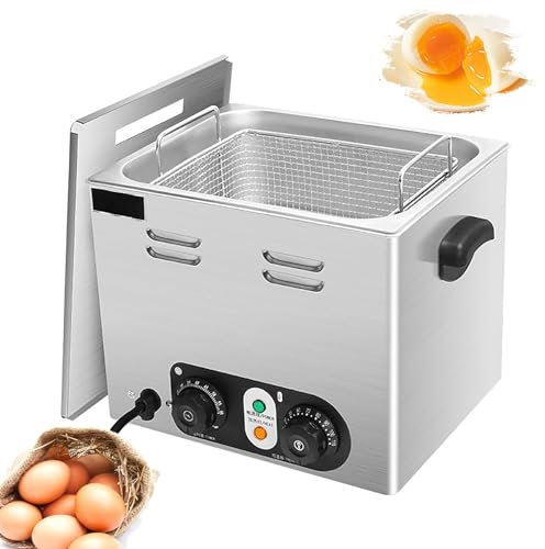 ZILOOK 60 Pieces Commercial Egg Boiler, Hot Spring Egg Boiler, 30~110°C Temperature Control + 0-60 Minute Timer, Even Heating, Soft-Boiled Egg/Half-Boiled Egg Machine