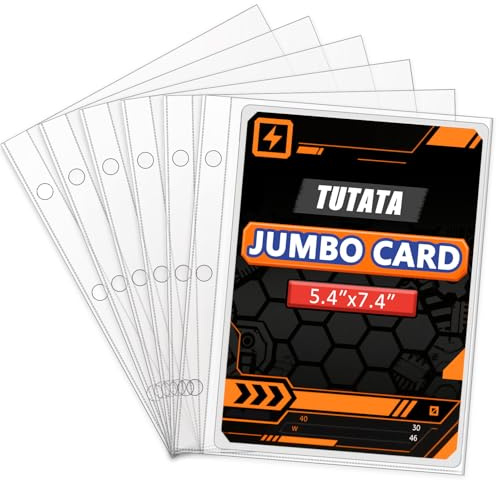 Jumbo Card Sleeves Big Card Protector Sleeves for 3 Ring Binder - 50 Pack