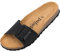 Palado Pantoletten Damen Malta EGS Matt Premium Leather - elegante Sandalen Made in Spain - bequeme Hausschuhe mit Kork-Fußbett - modische Sommerschuhe Schwarz UK5,5 - EU38