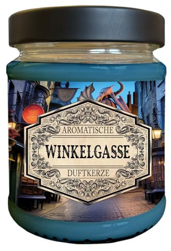 Fantasy Nerd Duftkerze | Handgemacht in Deutschland | 240ml | 40 Stunden Brenndauer | Geburtstagsgeschenk | Geschenkidee | Weihnachten (Winkelgasse)