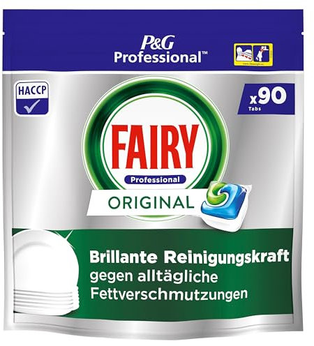 Fairy Professional Original Dishwasher Tabs, 90 Washes, Brilliant Cleaning Performance for Everyday Grease Residues