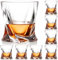 TESIN 300ml 8 Pieces Old Fashioned Whiskey Glasses Bourbon Glass Cocktail Glasses Rocks Glasses for Cocktail Drinks and Whiskey Bourbon Liquor Gift for Women Men Home Bar (Stylish, 10 oz)