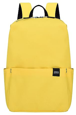 Mops-Rucksack mit Clip, bunt, kleiner Rucksack, für Herren und Damen, leicht, für Studenten, kleiner Rucksack, gelb, One size