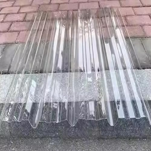 Clear Roof Sheet,1mm Thick Fiberglass Daylighting Panels,Roof Wall Sheets,Roofing Tiles Rainproof Board,Greenhouse Shed Roof Panel,Corrugated Roofing Sheets,Easy to Cut (0.9x1.7m/35x67in,20 PCS)
