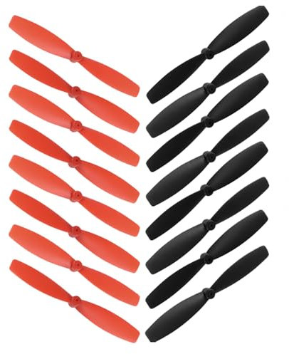TENGEE 16 Stück Propeller,Drohnenflügel,55mm RC Propeller,Rc Flugzeugpropeller,RC Drohne Propeller Blätter,Kann für Alle Arten Von Drohnen Verwendet Werden,Propeller-Ersatzteile(Schwarz Rot)