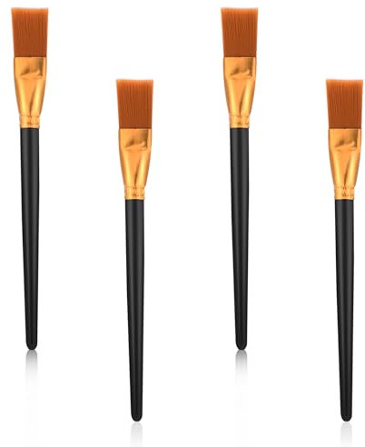 4 Pack Acrylic Paint Brushes - 1 Inch Flat Craft Paint Brushes for Artists - Professional Quality for Acrylic, Watercolor, Gouache, Oil, Face & Body Art
