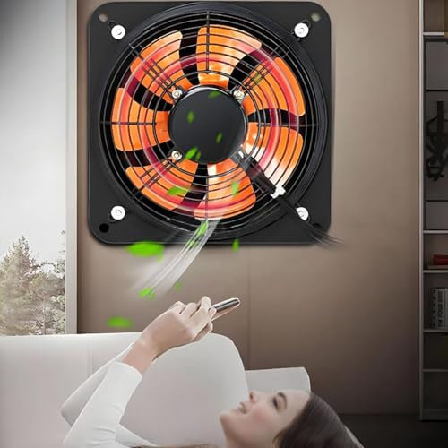 ICEMOB Black Extractor Fan Bathroom,Ventilation Fan with Exhaust And Intake,Wall Mount Exhaust Fan 1400RPM,Metal Grille,for Home,Kitchen,Garage,10 inches