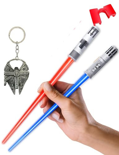 SaberSticks LED Star Wars Chopsticks, 2 Pairs, Blue & Red, Dishwasher Safe, Plastic