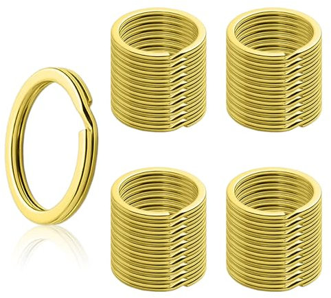QFEHTHSK Porte-Clés Dorés 40 Pièces, Matériaux De Porte-Clés DIY, Porte-Clés en Métal, Accessoires Clés, Fournitures Artisanales