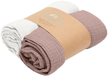 Kindsgard Musselindecken 2er-Pack – Rosa & Creme