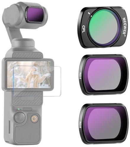 NEEWER ND und CPL Filter Set für Pocket 3 (3er Pack) ND4 ND8 Polfilter magnetisches Graufilter Polarisationsfilter Kit mit mehrfach beschichtetem kompatibel mit DJI Osmo Pocket 3 Creator Combo, FL-B03