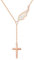 KINGWHYTE Opal Engelsflügel Halskette 925 Sterling Silber Kreuz Kette für Frauen Flügel Quaste Anhänger Rose Gold Plated Schmuck Geschenke für Frauen Mädchen Mutter Tochter