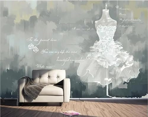 Papier peint vintage ciment blanc mariage boutique fond mur papier peint 3d papier peint, 3D, 400x280cm