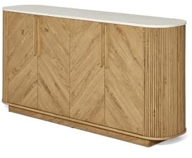 JAHNEK Sideboard Arrow SB 160 Montana Eiche/MARMOR Weiss