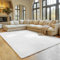 SIMPEX Teppich Wohnzimmer Weiss 140x200 cm Kurzflor Teppich Waschbar, weich & rutschfest, modern einfarbiges Design für Wohnzimmer, Küche Schlafzimmer, & Kinderzimmer