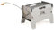 COSTWAY 2-in-1 Camping BBQ Grill, Portable Dual Fuel Butane Gas Fire Pit with Stainless Steel Grate and Carrying Bag, Outdoor Small Countertop Charcoal Wood Burning Grill (Silver)