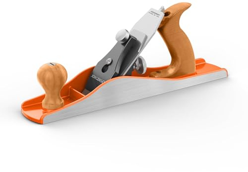 JORGENSEN No.5 Wood Planer, Hand Planer for Woodworking, Jack Plane for Flattening, Smoothing - Professional Hand Plane with Ductile Iron Body, Adjustable Cutting Depth, Ergonomic Handle
