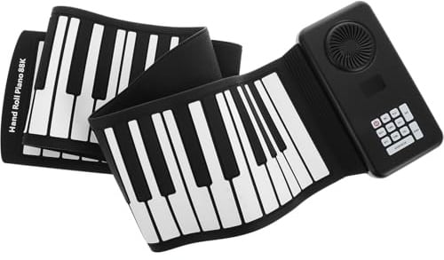 ABOOFAN Handgerolltes Elektronisches Klavier Faltbares Rolle Up Piano aus Silikon mit 88 Tasten mit Integriertem Lautsprecher und USB Kabel für Unterwegs