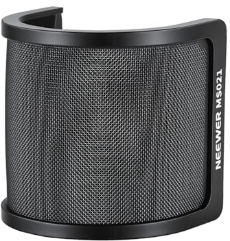 NEEWER Mikrofon Popschutz, dreilagiger Isolationsschutz für Microphone mit 35–55mm Durchmesser, Windschutz Pop Filter für Podcast Streaming Voice Over Gesang und Studioaufnahmen, MS021