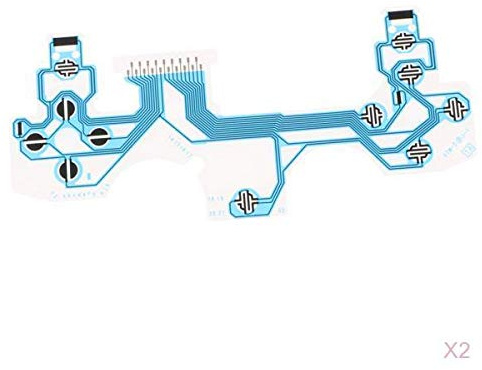 Fxzqgnh 2 Pezzi Pellicola Conduttiva Tastiera Flat Flex Ribbon Cavo Circuito Stampato Ricambio in Plastica Compatibile Controller PS4 4.0 Adatta per Console