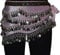 Tanzbekleidung & Accessories Bauchtanz Münzgürtel Samt Hüfttuch Belly Dance Bauchtanzgürtel Karneval Münzen (Rosa mit silbernen Münzen)