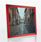 Orion Deluxe Bilderrahmen Posterrahmen 60x90 cm Farbe und Verglasung wählbar Rot Knallrot Ferrarirot 90x60 cm mit weisser Rückwand und spiegelfreiem Antireflex Kunstglas 1 mm