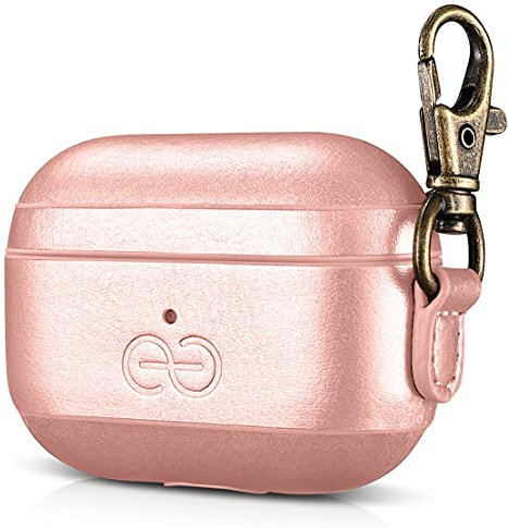 Dreem Om AirPods Pro Custodia in pelle vegana con clip - Compatibile con auricolari wireless Bluetooth Apple per iPhone - Rosa