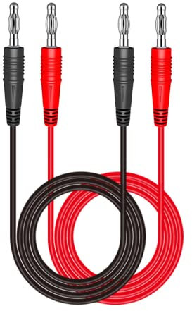 DollaTek 2Pcs P1041 4mm Spina a Banana a Spina a Banana Cavo di Prova multimetro prolunga Test elettronico - Rosso + Nero