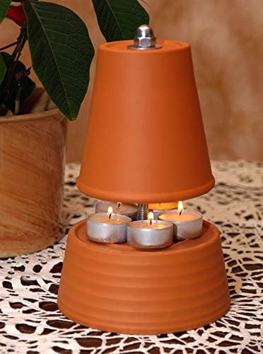 Estufa de Velas de té para hasta 6 Velas de té se Puede Pintar Chimenea de Mesa, conocida Aroma para Velas calefacción salón Horno decoración protección antimosquitos