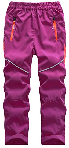 Echinodon Kinder Leichte Outdoorhose Sommer Hose Jungen Mädchen Schnelltrocknend Dünn Reflektoren Wanderhose Trekkinghose Rosa XL