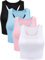 4 Pezzi Reggiseni Sportivo Canotte di Base Smanicato Racerback Crop Reggiseni in Cotone per Donna（Nero, Bianco, Blu, Rosa, S）