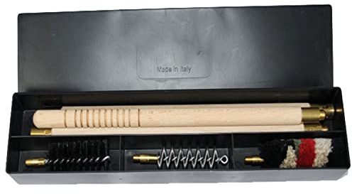 Kit Pulizia Fucile Calibro 12-20 Completo Scatola Asta Con Scovoli
