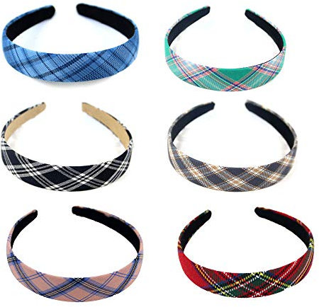 Schneespitze 10Pcs Vintage Style Stirnband Haarreif Damen Kariertes Stirnband Haarband Stirnband Haarreifen,Accessoire für Frauen und Mädchen