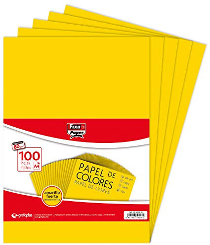 FIXO Paper 65009263 Packung mit 100 Bögen, 80 g, Papier, gelb, A4, stück